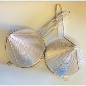 NWT Colander Cone Pot Strainer Coarse Stainless Steel 02 Pieces